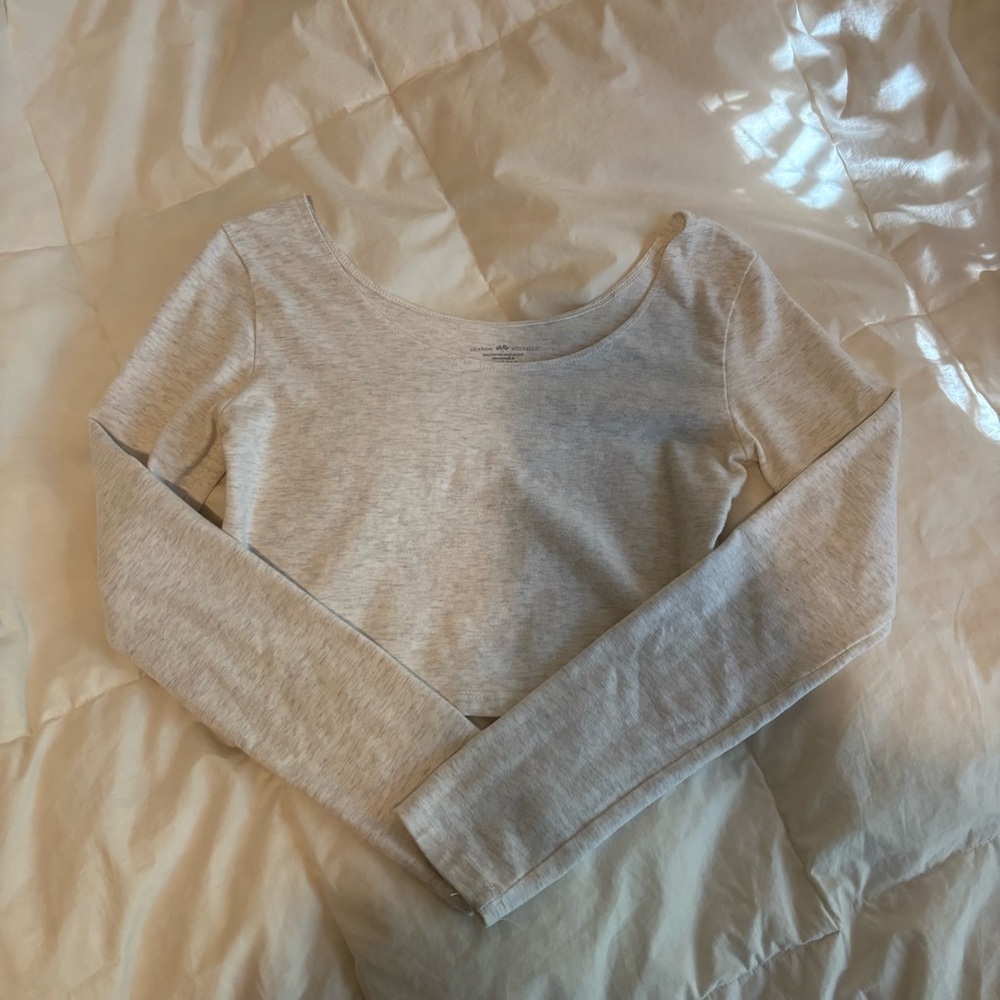 Brandy Melville Heather Gray Fitted Long Sleeve
